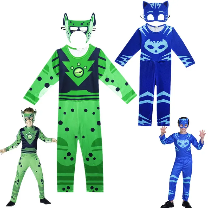 L2025l قوة الهالوين W-Wild Kratts كوسبلاي عيد الميلاد والهالوين شخصية الفتيات والأولاد Catboy Gekko Owlette سيامي الحيوانات مرق