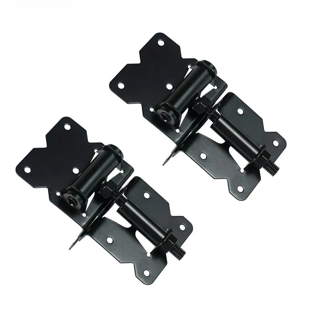 

OEM сверхмощная регулируемая самозакрывающаяся петля для ворот из дерева/винила/ПВХ для фермы и комплект фурнитуры для двусторонней дверной защелки