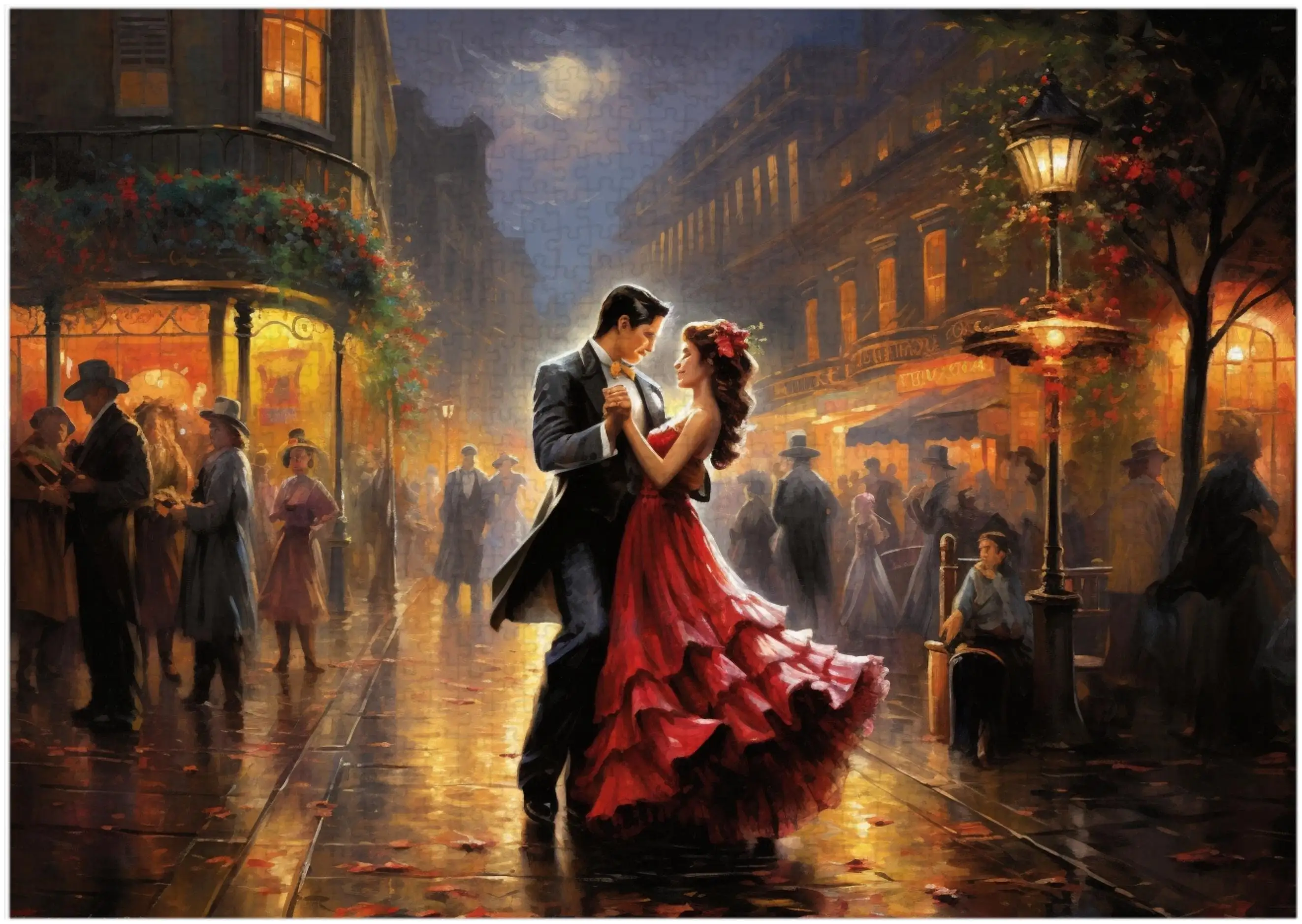 

75*50cm 1000 Pieces Jigsaw Puzzle Dancing on the Street Stress Reducing Toys Holiday gift Perfect for DIY Creative