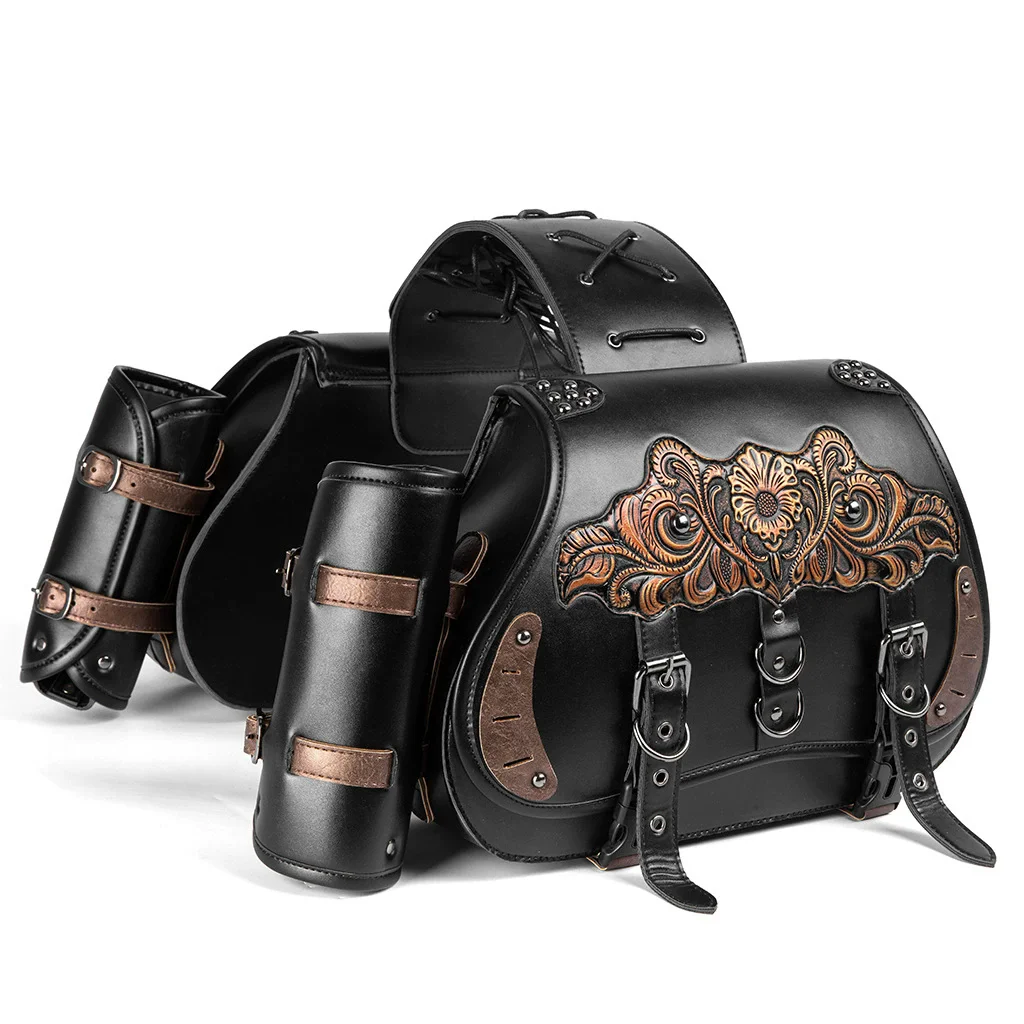 Suitable for Harley-Davidson motorcycle riding side bags, heavy industry retro motorcycle rider cool equipment