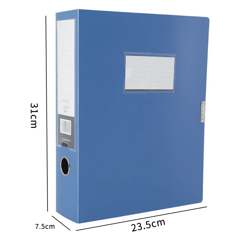 Black Blue A4 File Organizer Box Dustproof Thickened Document Case File Box Plastic File Paper Organizer Office Contract Holder