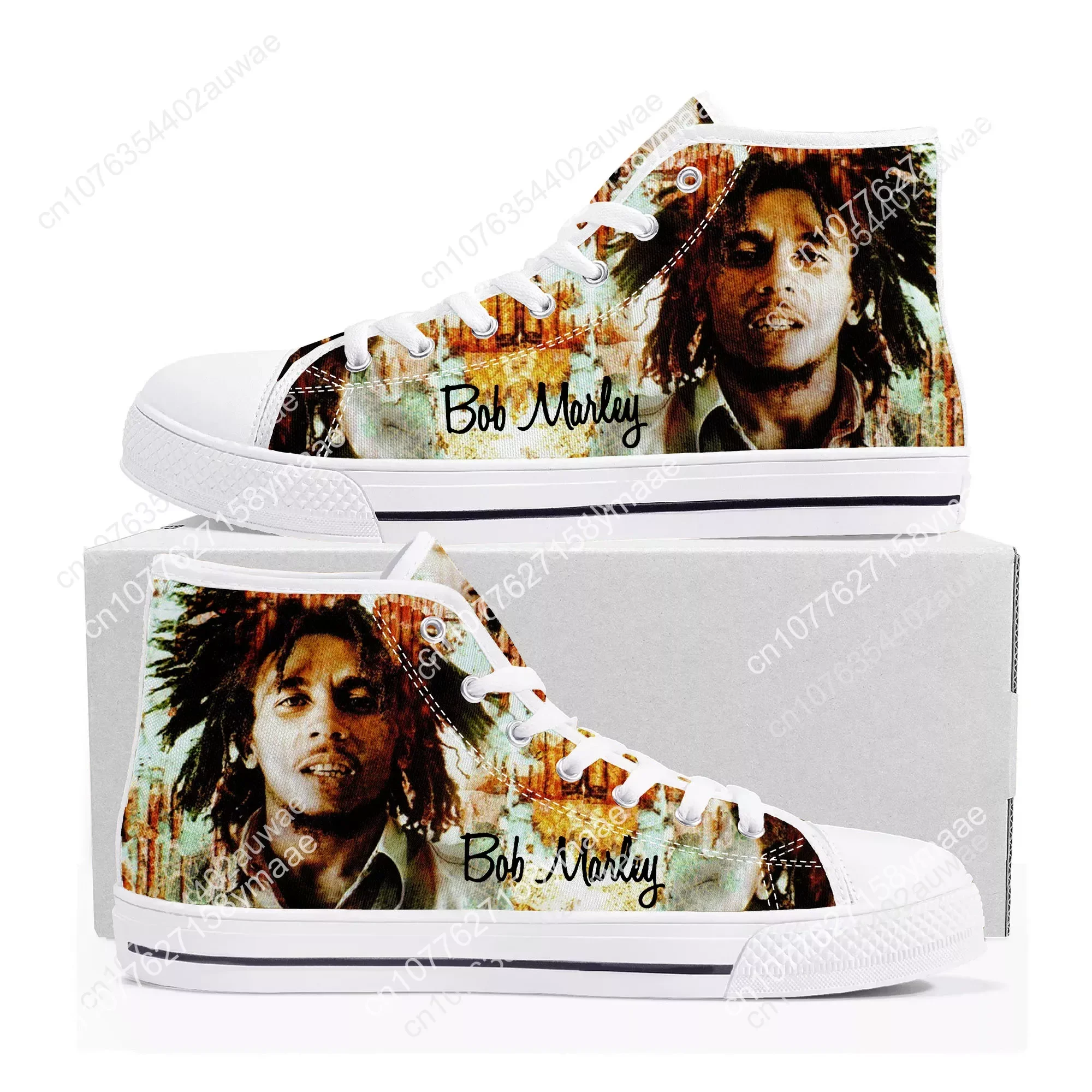 Legend Bob Marley Reggae Rasta High Top High Quality Sneakers Men Women Teenager Canvas Sneaker Casual Couple Shoes Custom Shoes