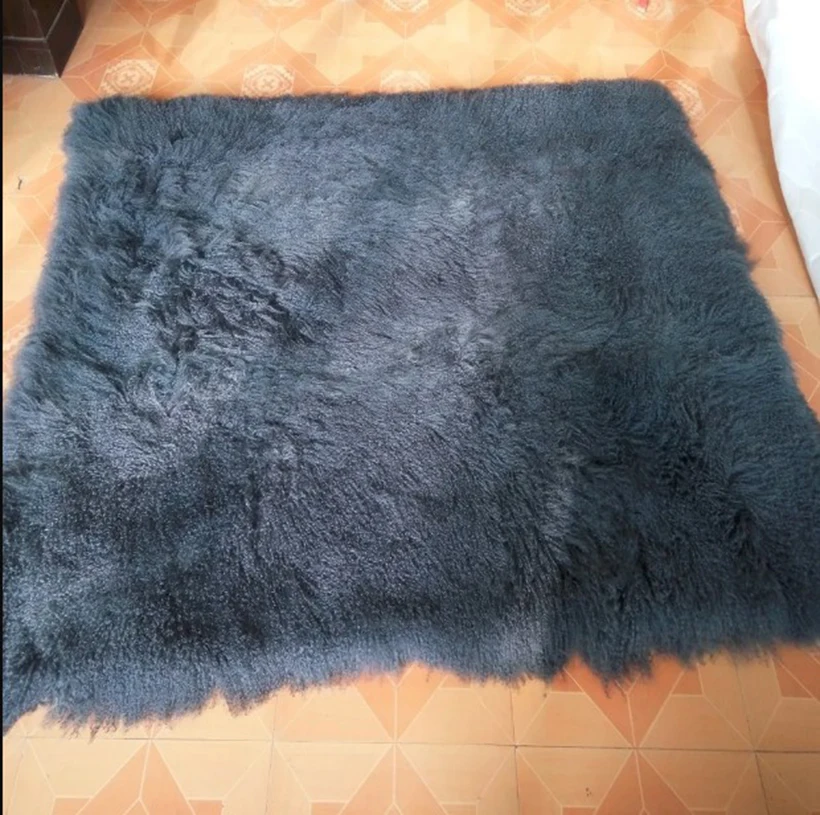 

Tibetan Sheepskin Carpet for Bedroom, Thick Floor Mat, Curly Mongolian Lamb Fur Blanket, White Rug, Sheepskin, Christmas, New