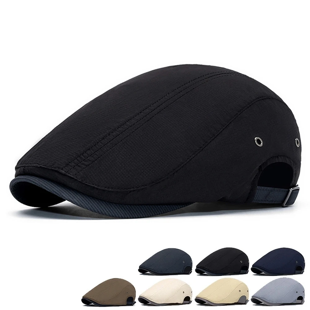 Lightweight Newsboy Cap with Cotton Blend Material Adjustable for Fit and Flat Structure for Spring and Summer Days
