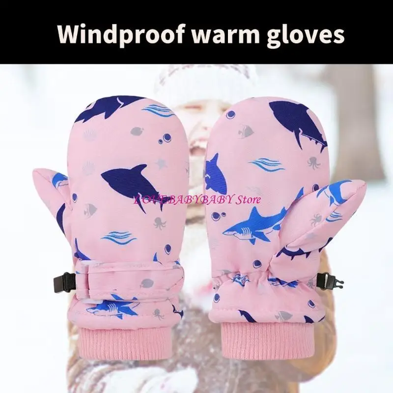 Bild 5: Thermische Schnitthandschuhe Kid Ski Handschuhe spritzsicherer Fäustlinge winddichte Kinder Winter warmes Schnee Handschuhe 4xBC
