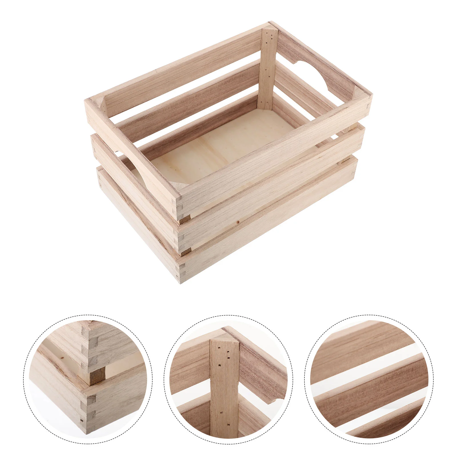 Wooden Storage Box Display Basket Multi-purpose Desktop Organizer Container Pencil Holder