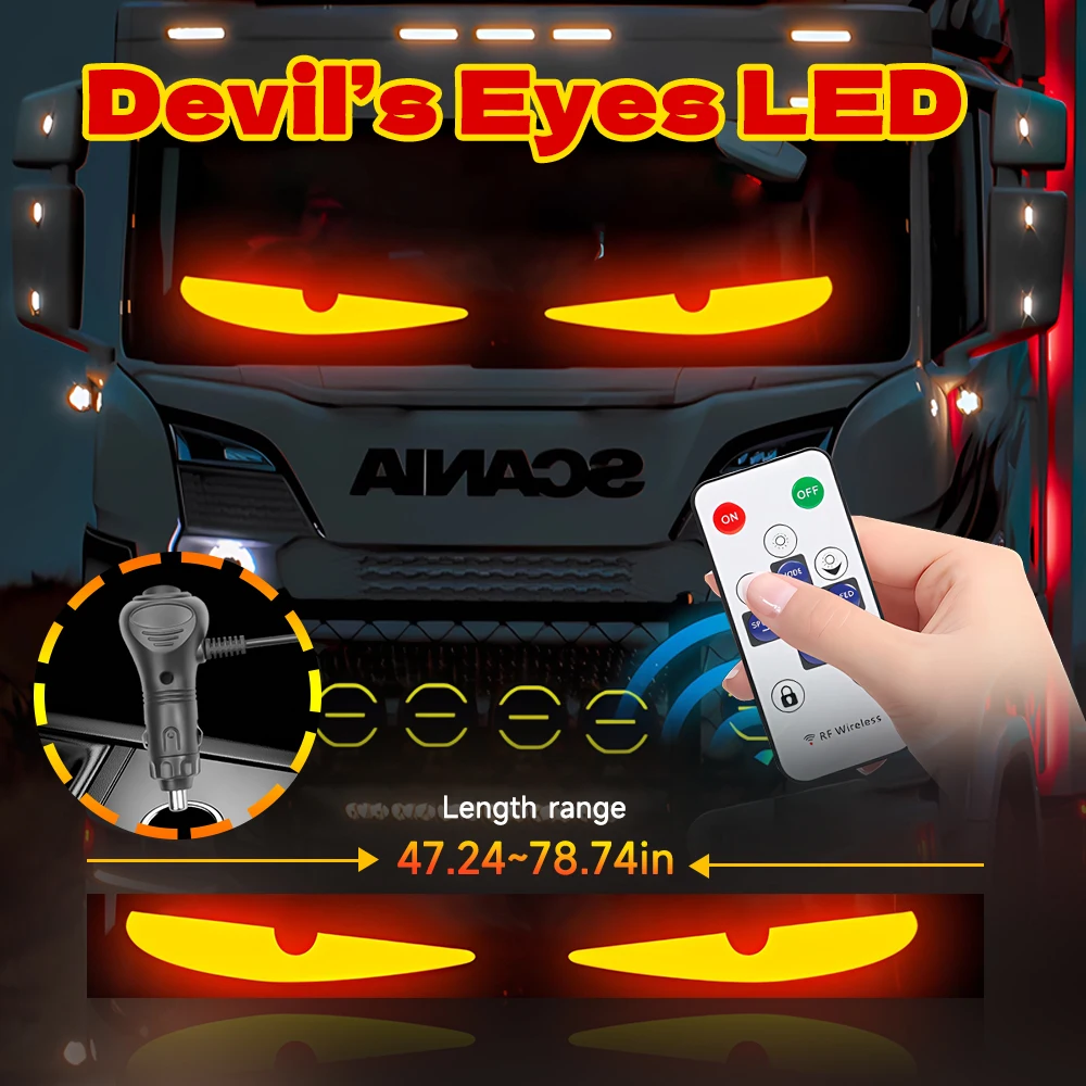1/2PCS Devil's Eye Car Flex Screen LED Pixel Panel Light DIY Programmable Flexible Decorative Light Car Truck Windshield Panel