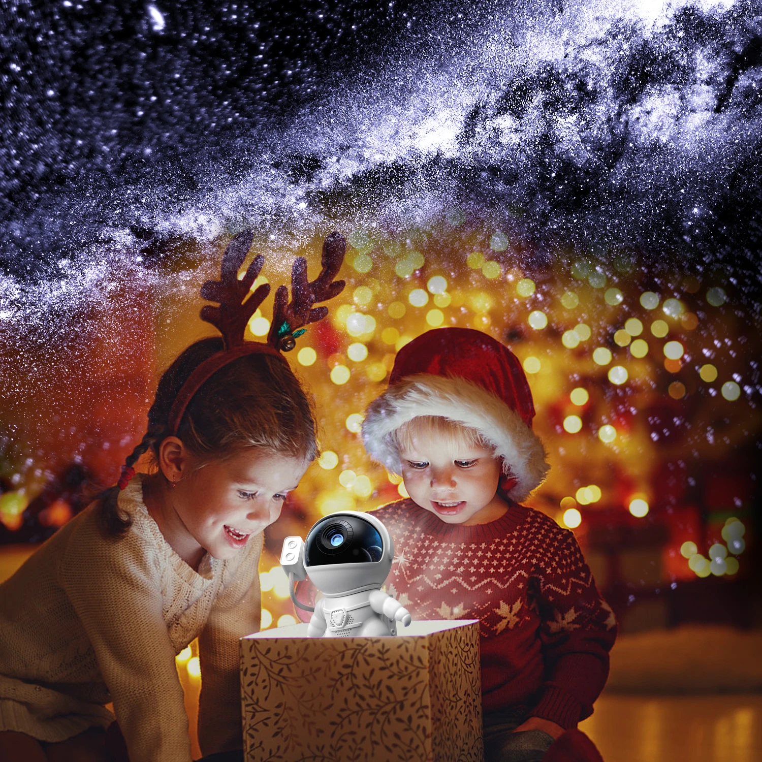 Imagem -05 - Foguete Astronauta Projetor Planetário Night Light Sky Projetor Rotação 360 ° Galaxy Lamp For Bedroom Decoration Kids Gift