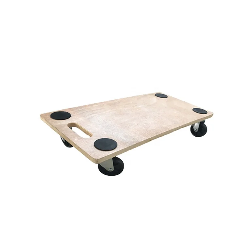

Red Surface Plywood Platform Furniture Dolly Moving Equipment With PP Swivel Wheel