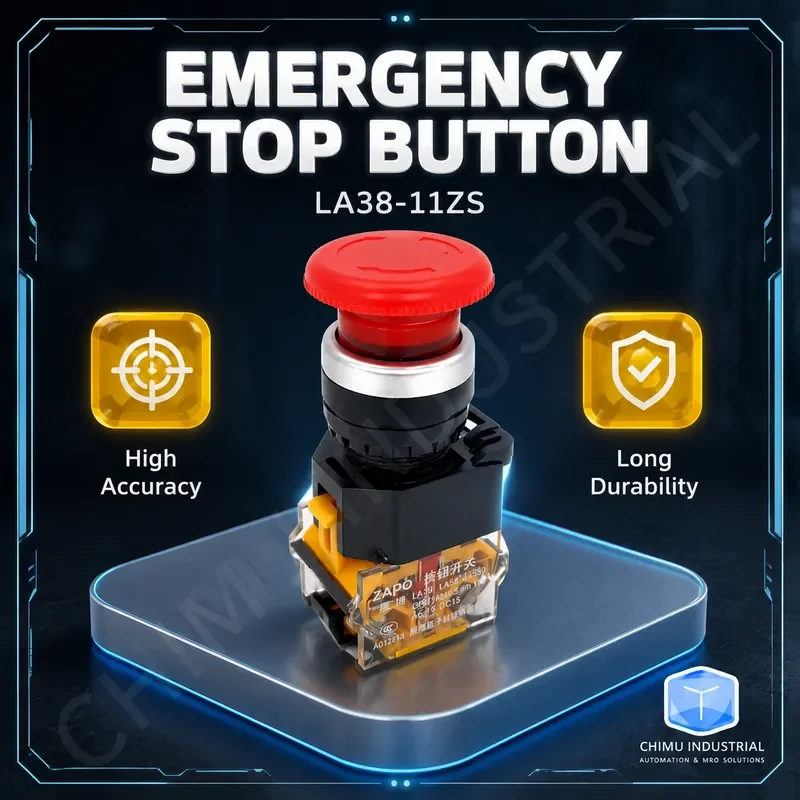 【CHIMU INDUSTRIAL】 for LA38-11ZS Emergency Stop Button Switch 22MM Mushroom Head Latch