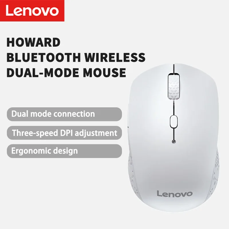 Lenovo Howard bluetooth Wireless Dual-mode Mouse Easy to Carry  Office Mouse Silent Mouse Long Endurance Lightweight Design