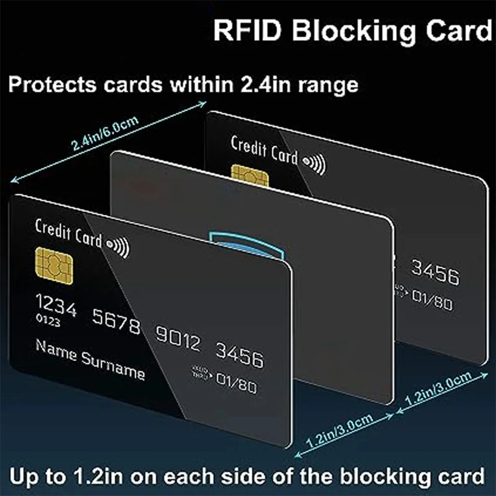 1/2/3PC SNFC Contactless Blocking Card RFID Smart Chip Signal Blocking Credit Card and Passport Protector Protects Entire Wallet