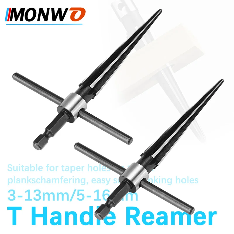 5-16mm 3-13mm Taper Reamer Hand Hold Metal Reamer 6 Fluted Chamfer Handheld Reamer For Wood Metal Plastic Drilling Tool