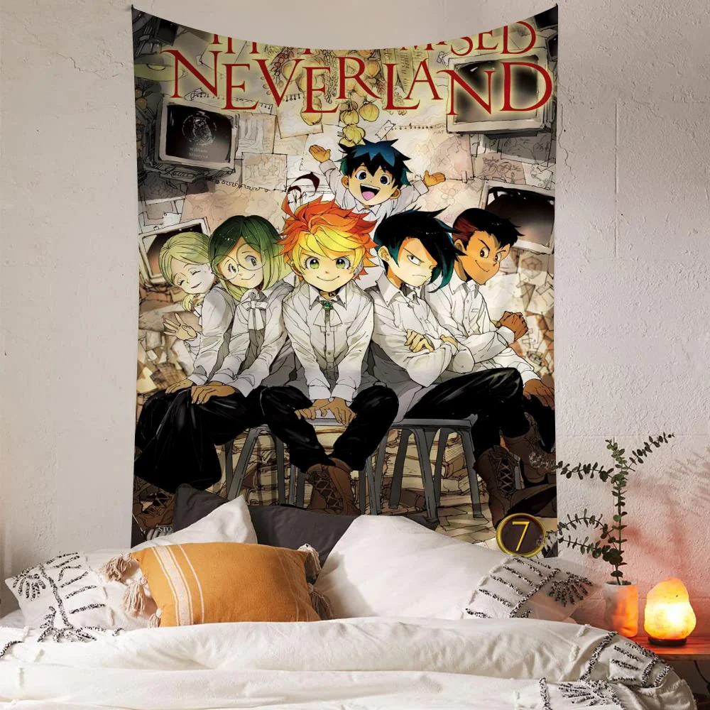 Cartoon The Promised Neverland Chart Tapestry Home Decoration Hippie Bohemian Decoration Divination Wall Hanging Home Decor