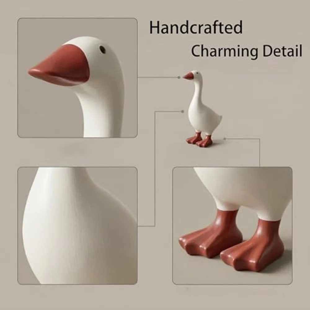 Desk Goose 7 inch, Mini Desktop Goose Statue Decor for Living Room Bedroom Bookshelf Coffe Table