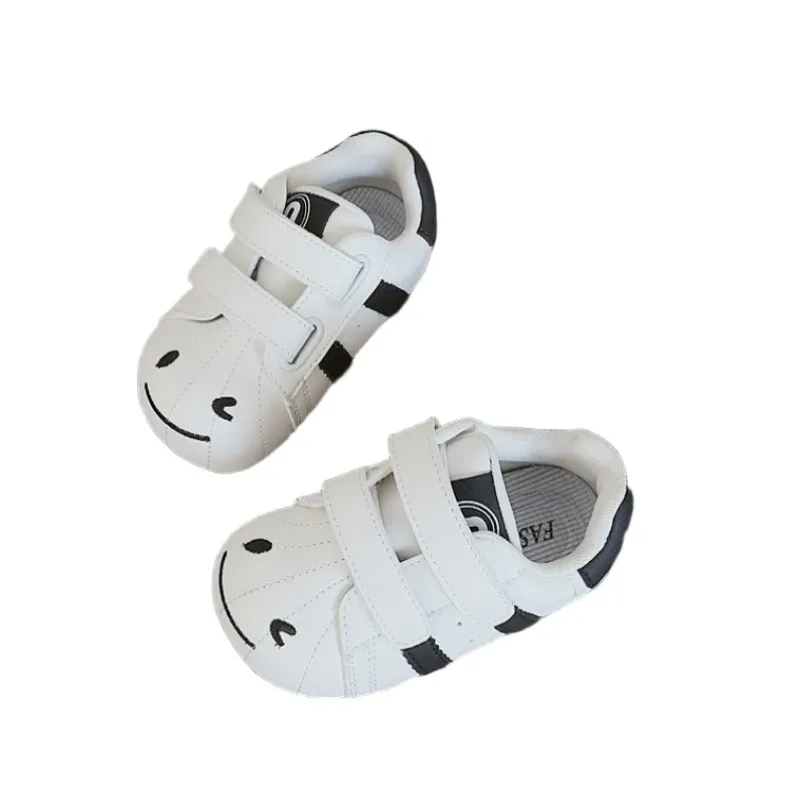 

Red baby walking shoes autumn new style shell toe boys' fashionable low top board shoes girls' soft soled casual shoes Size16-26