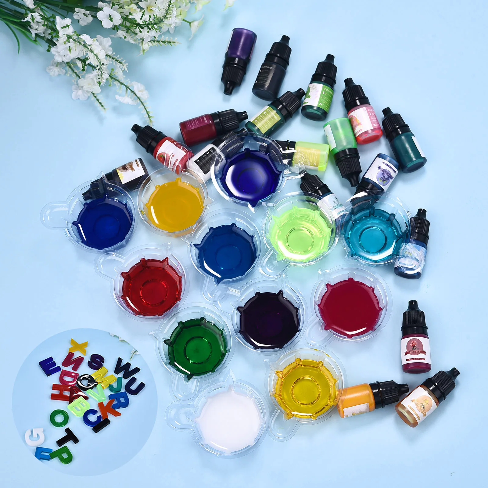 5ML Oily Coloring Liquid Pigment DIY Epoxy Resin Jewelry Mold Making  Solid Color Oily Crystal Drop Glue Resin Pigment 30 Colors