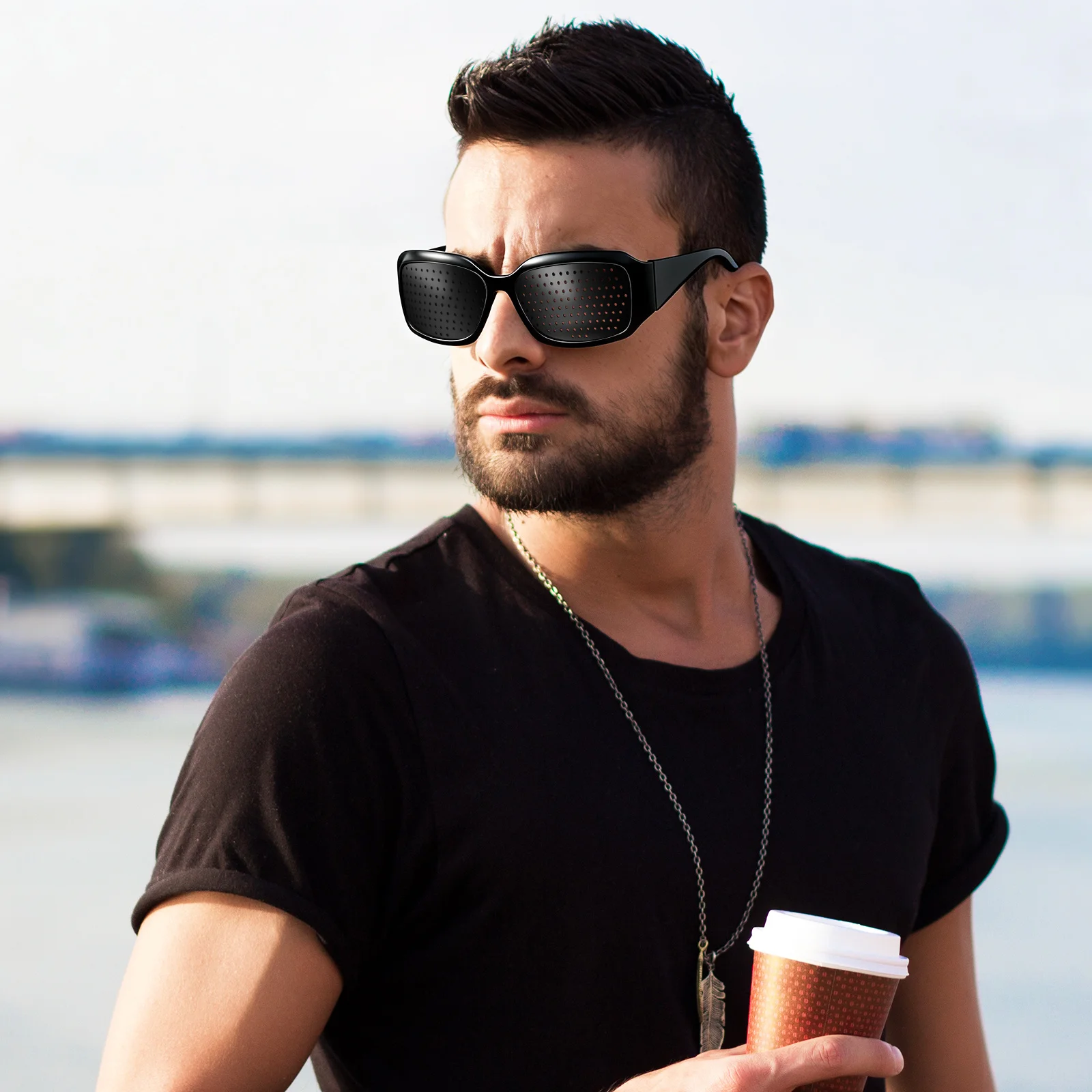 

2Pcs Pinhole Eyeglasses Full Frame Ergonomics Eyesight Training Glasses Eye Strain Relief Correction Eyeglasses