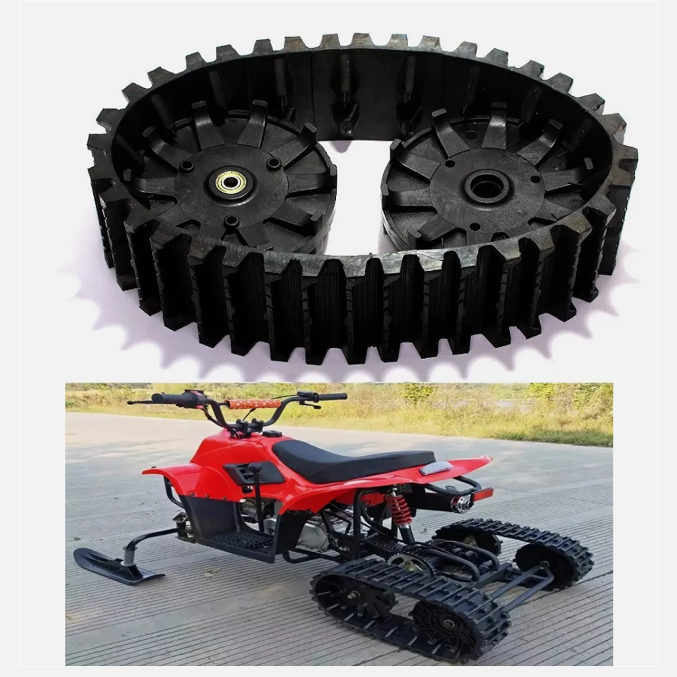 1 Set Rubber Track Tracks Plastic Drive Wheel Ider Roller For ATV 4 Wheel Trolley Snowmobile Four Wheel Modification Replace