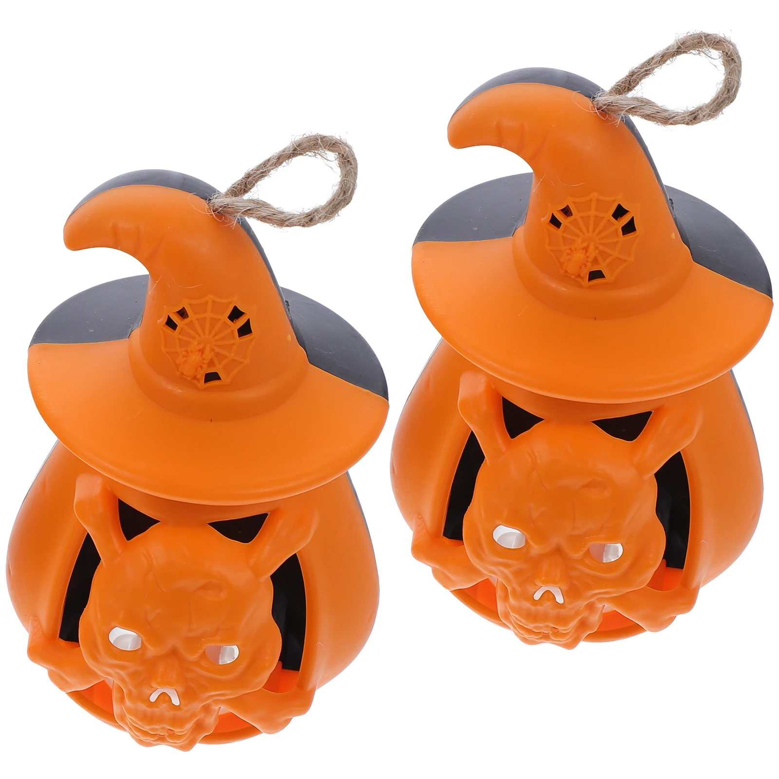 

2Pcs Pumpkin Lantern Decorative Plastic Lamp for Party Hotel Shop Window Photography Props Festive Atmosphere Halloween