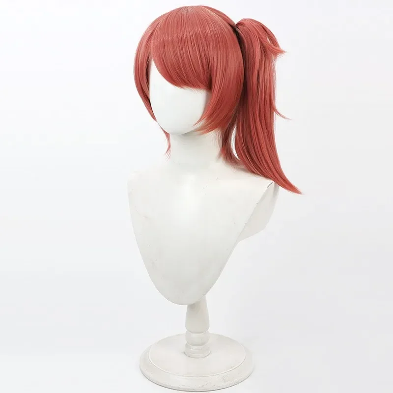코스프레 게임 걸즈 프론트라인 2 치타 코스프레 가발 30cm 혼합 오렌지 레드 포니테일 가발 내열성 합성 머리 여성용