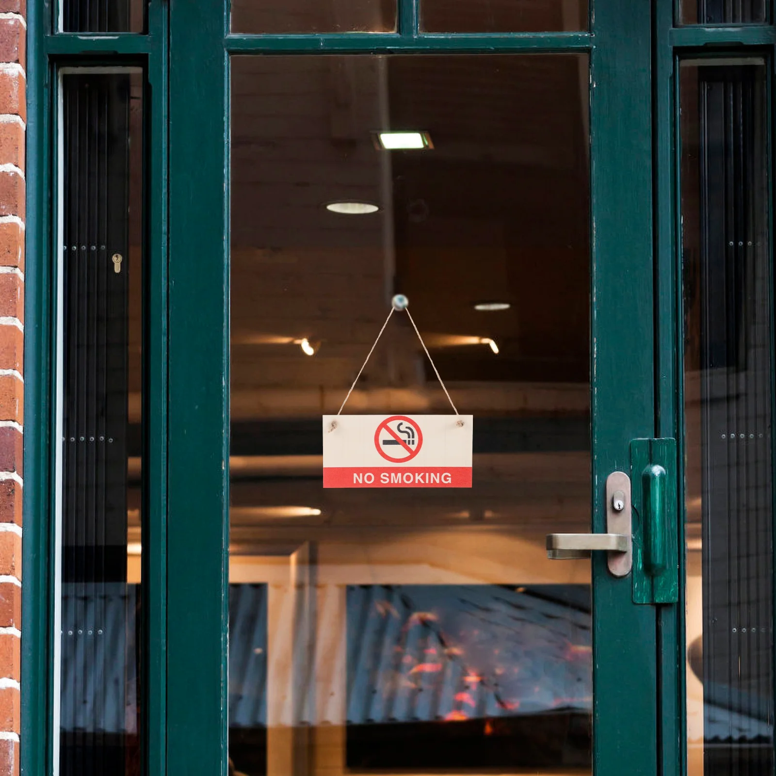 2Pcs Wooden No Smoking Sign Rustic Vintage Style Notice for Facility Bar Hotel Yard Driveway Public Spaces Smoke