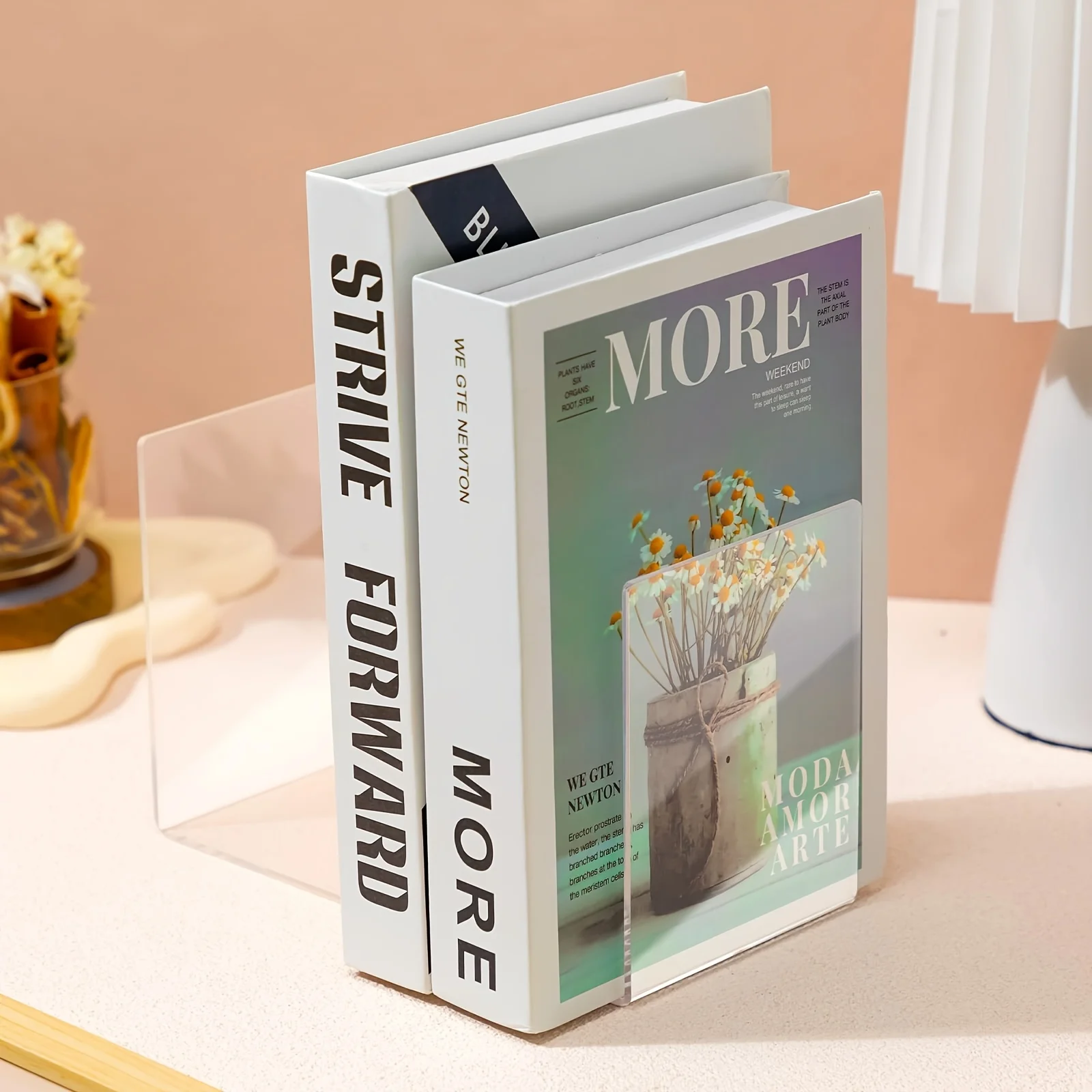 10pcs L-Shaped Acrylic Bookends for Organizing Files And Books on a Desk, Ideal for Students And Office Use