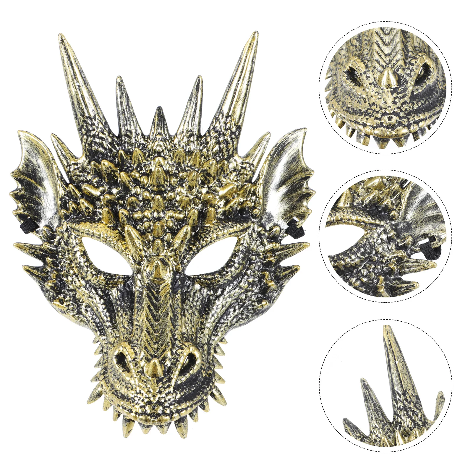 

Golden Dragon Mask Masquerade Animal Mask Medieval Fantasy Dragon Full Mask Cosplay Chinese New Year Dragon Mask Oriental Opera
