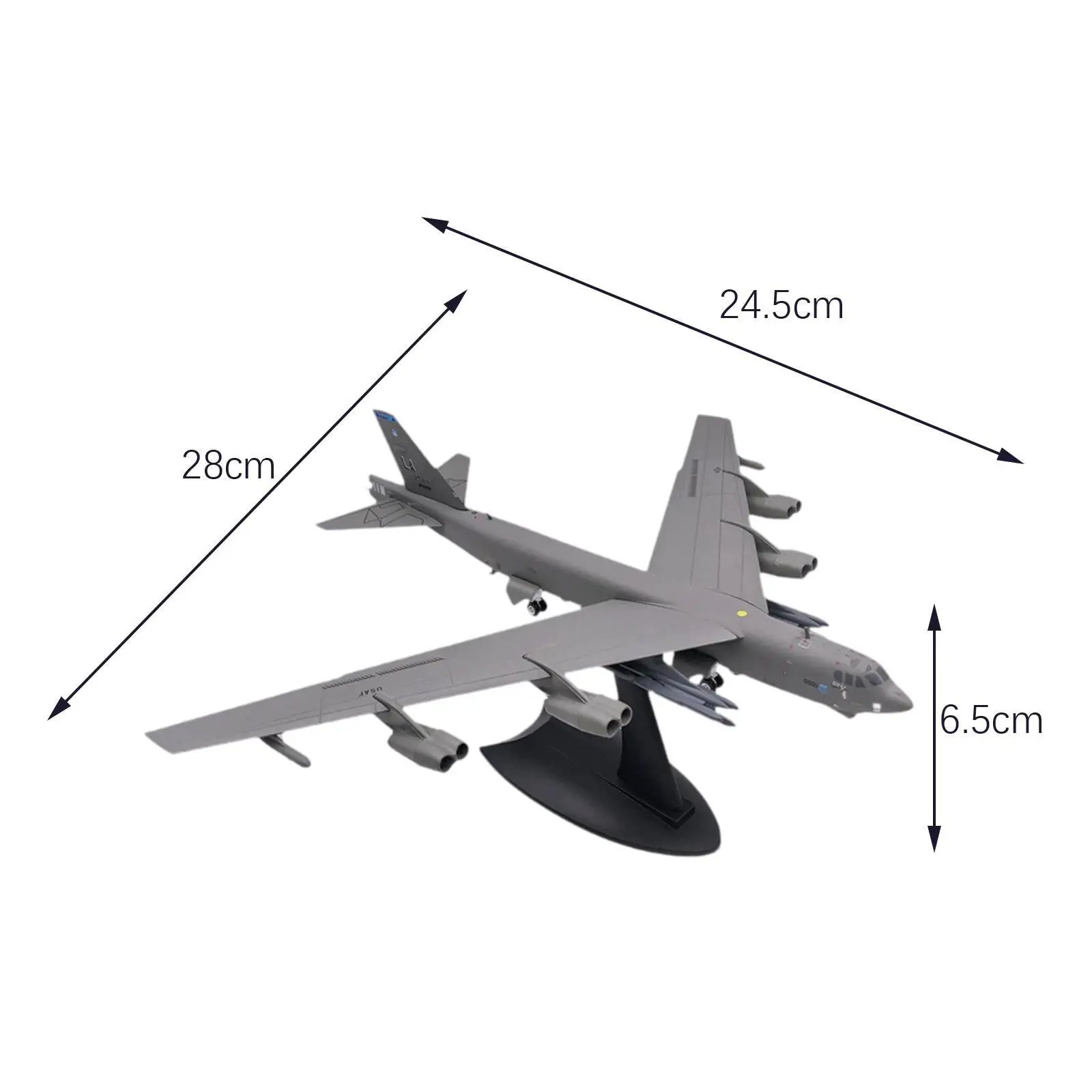 1/200 Scale B52 Fighter Model Kids Adults Tabletop Decor with Base Collection