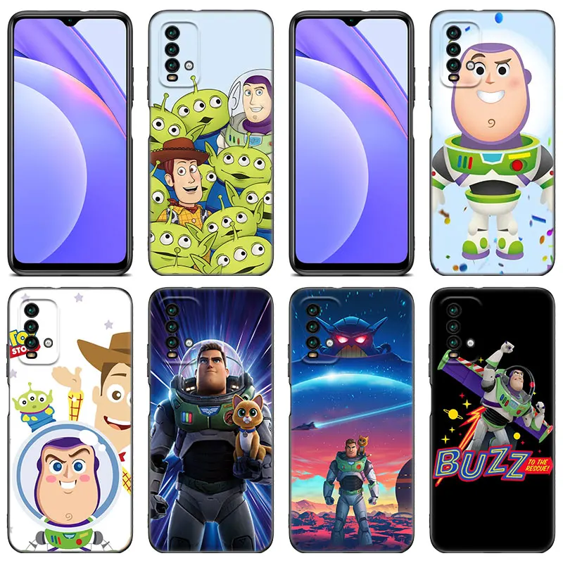 Buzz Lightyear Black Phone Case For Xiaomi Mi POCO X5 X4 X3 NFC F4 F3 GT 5G C50 C55 C40 F1 M5 M5S M4 M3 F2 Pro 5G Cover