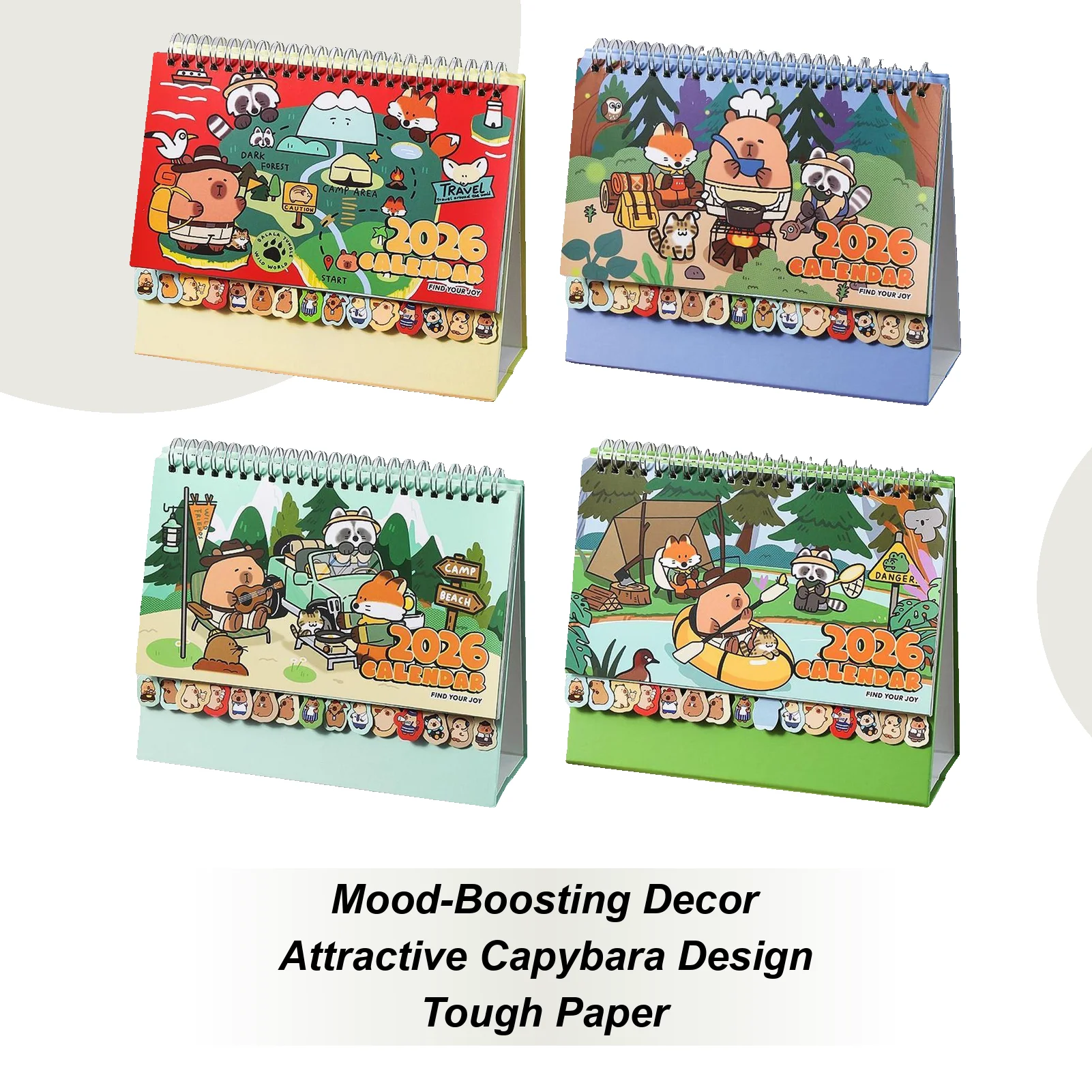 

2026 Mini Desktop Calendar Capybara Schedule Planner 12 Months Standing Desktop Calendar For Friends Family School Workplace