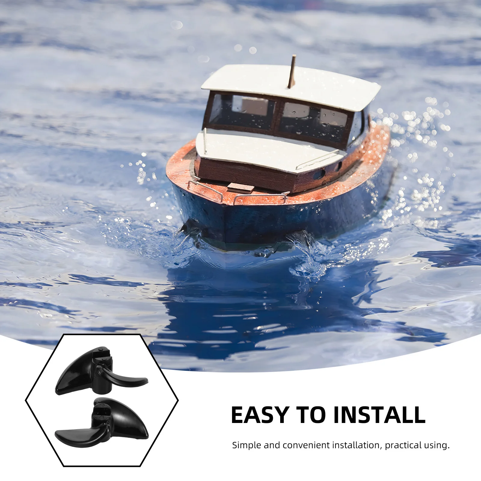 2 قطعة المروحة قارب D32mm شفرات بلاستيكية باستخدام الحاسب الآلي الكهربائية Rc قارب رمح الملحقات خفيفة الوزن 2-شفرة تصميم للدفع القوي #5