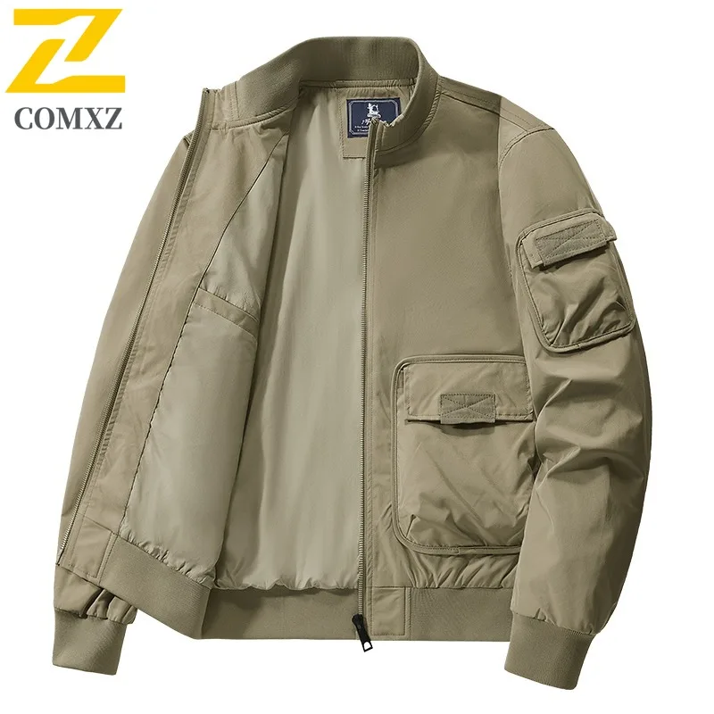

COMXZ 2025 Men Cotton Coat Fleece Lined Thickened Jacket Men Mid Age Menswear Warm Winter Outerwear lightweight windbreaker