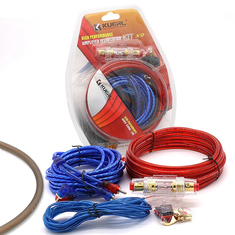 

Car Audio Speakers Wiring Kits Cable Amplifier Subwoofer Speaker Installation Wires Kit 10GA Power Cable 60 AMP Fuse Holder