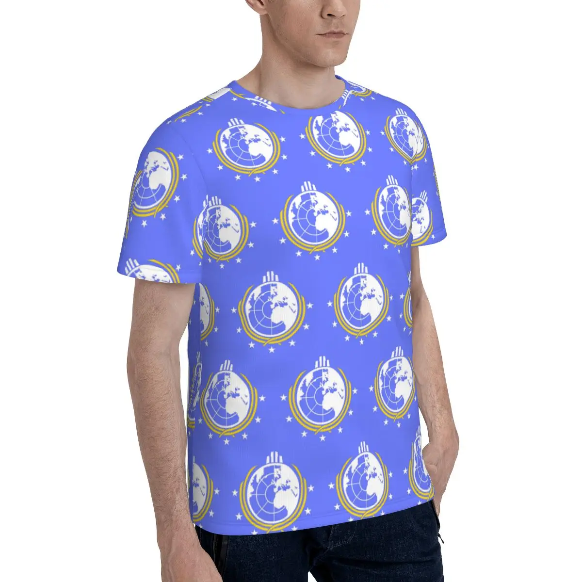 Into Hell Liberty Diving Earth For Super T-Shirt for Men Cotton T Shirts Men's Tees Short Crew Neck Summer Clothes Tops