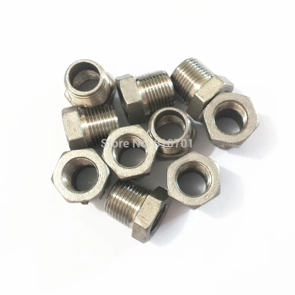 

10pcs 3/8" Male x 1/4" female BSPT Steel thread Reducer Bushing Pipe Fitting