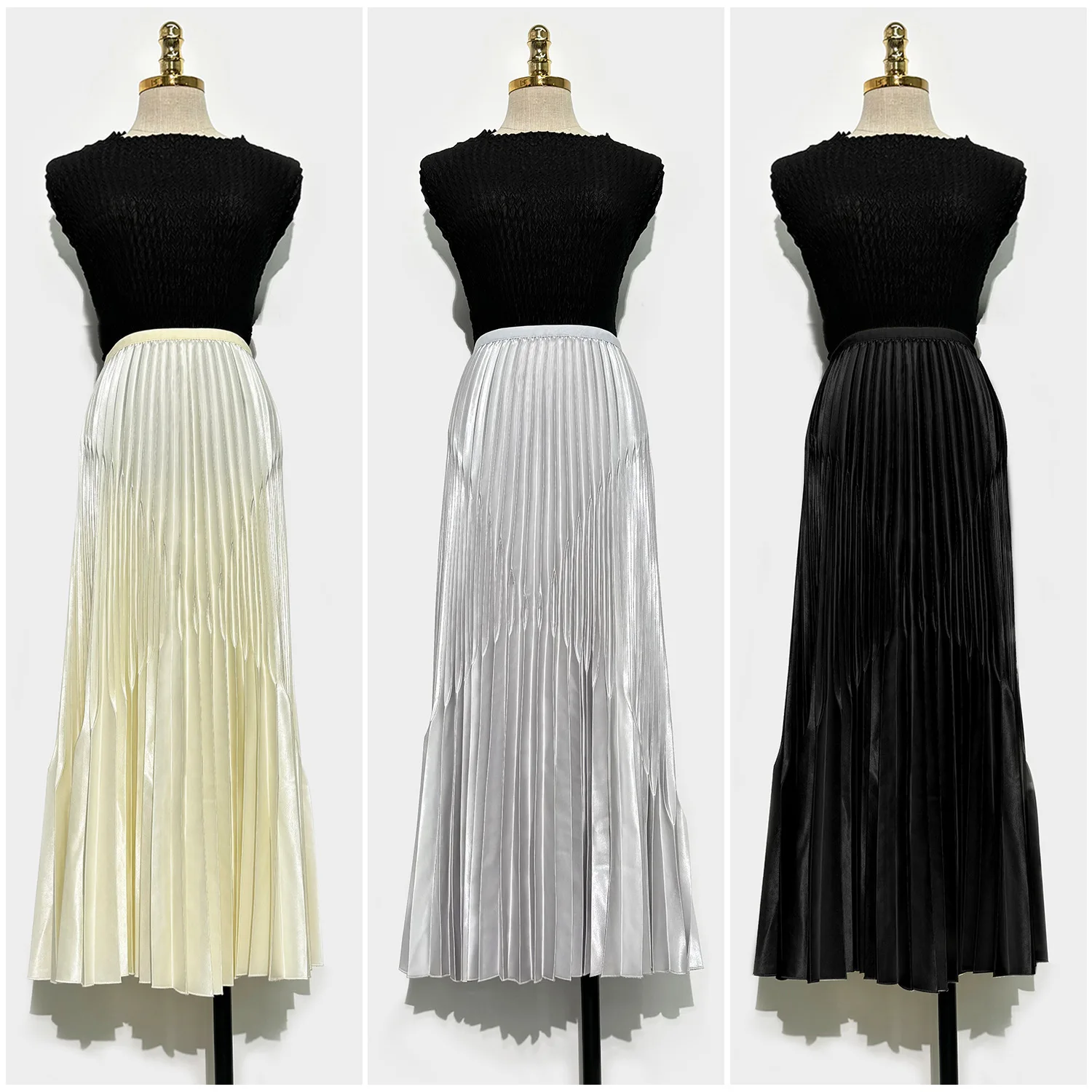 

Miyake Fold 2025 Autumn/Winter New Jacquard Half Skirt Versatile Lazy Temperament Design Sense Folding Skirt Women's Wear