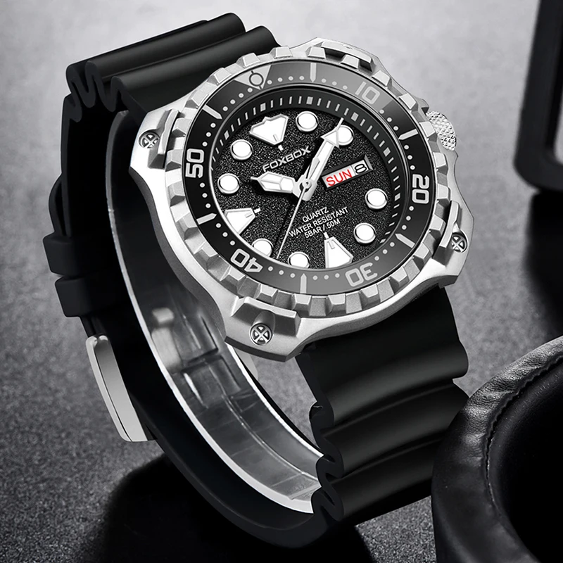 LIGE Fashion Mens Watch Top Brand FOXBOX Luxury Luminous Men Watches Calendar Waterproof Military Sport Business Man Watch Reloj