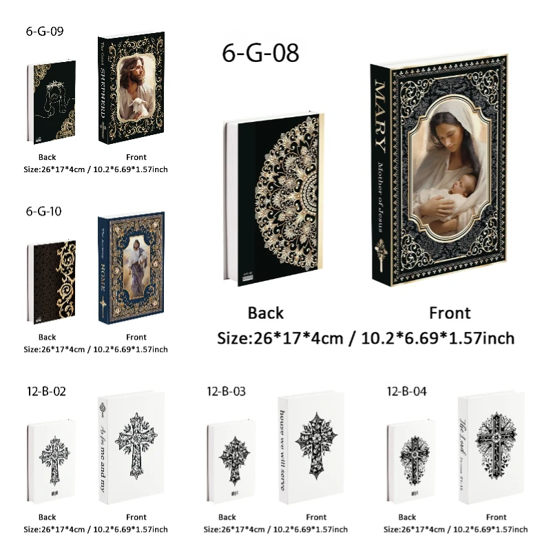 يسوع الصليب الفاخرة وهمية كتاب صندوق تخزين المسيحية الكتب الزخرفية الكتاب المقدس طاولة القهوة كتب الله عيد الفصح يوهوا ديكور المنزل