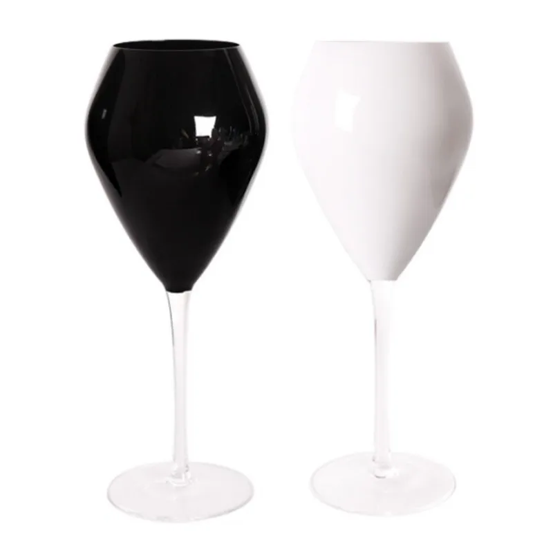 Love of Black and White 240-600ml Creative Art Goblet Handmade Crystal Glass Red Wine Champagne Cup Bar Festival Drinkware Gift