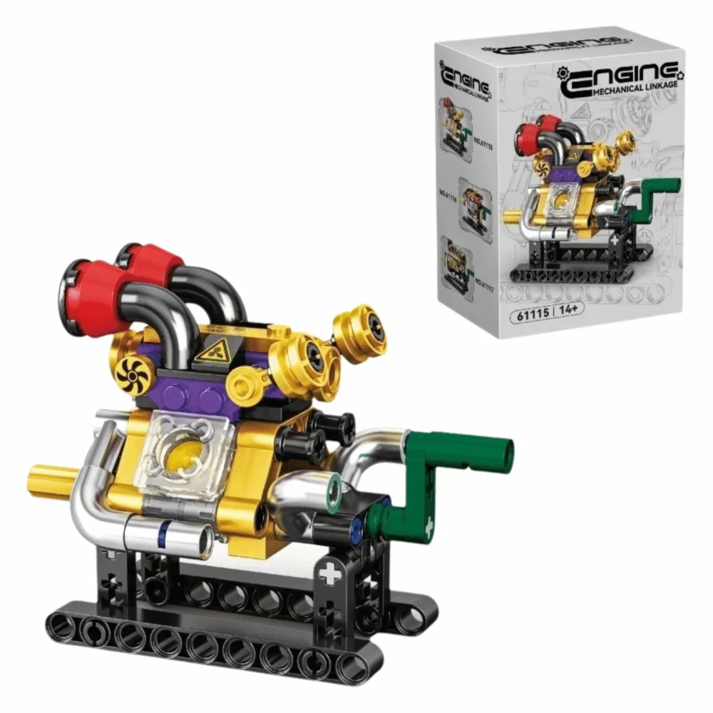 Assembly Movable Engine Building Blocks Mechanical Creative Mini Engine Model DIY New Racing Engine Blocks Boys Gift