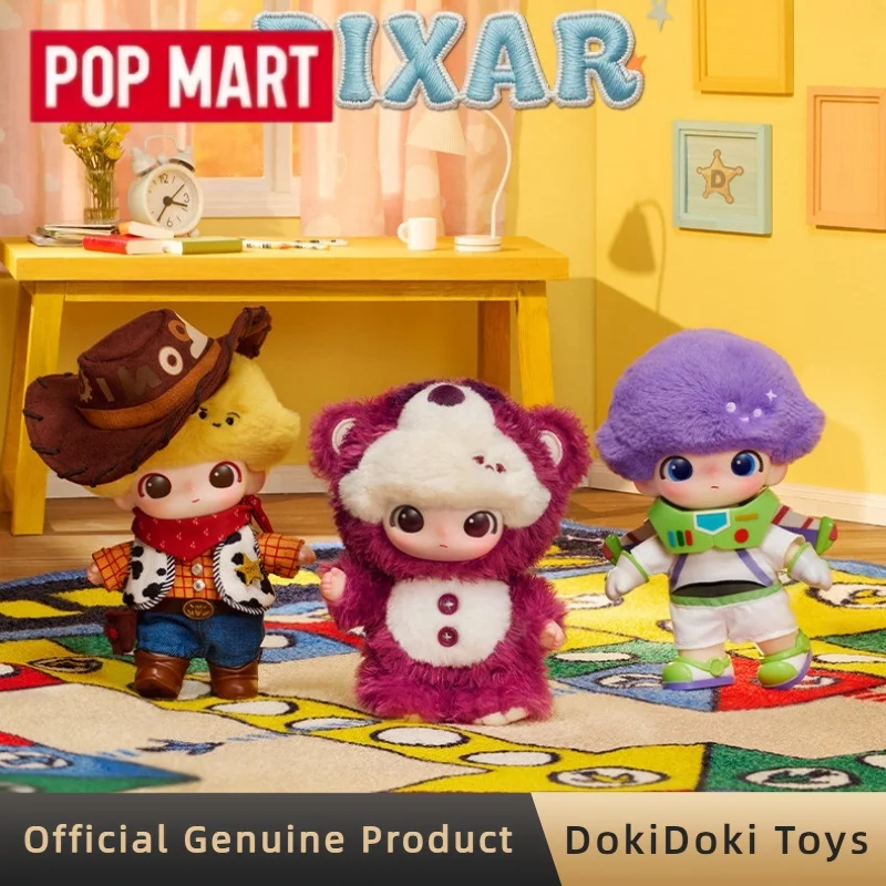 POPMART Dimoo World Pixar Plush Pendant Blind Box Cute Bag Charm Collectible Figurine Doll Home Decor Trendy Toys For Adult