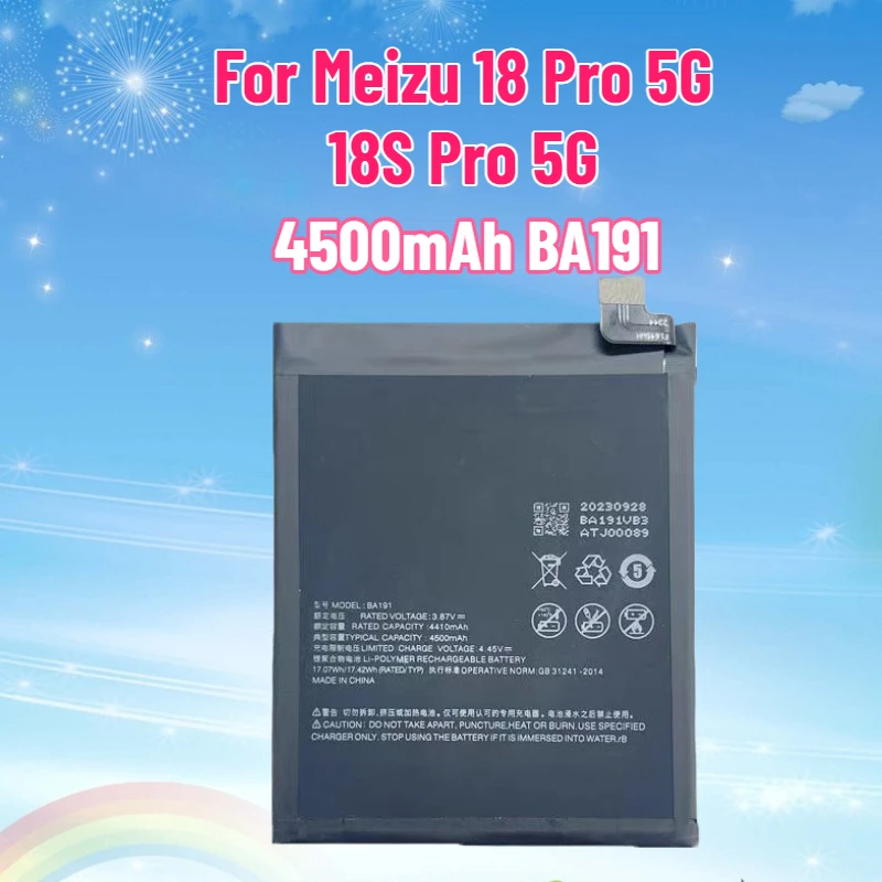 

New 4500mAh BA191 Battery For Meizu 18 Pro 5G 18S Pro 5G Cell Phone Original High Quality Batteria