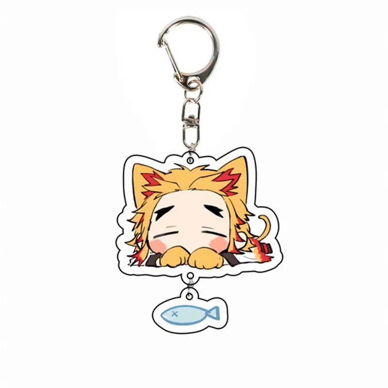 

Demon Slayer: Kimetsu No Yaiba Acrylic Keychain Tanjirou Nezuko Action Fingure Kawaii Creative Keyring Bag Decor Kids Toys Gifts