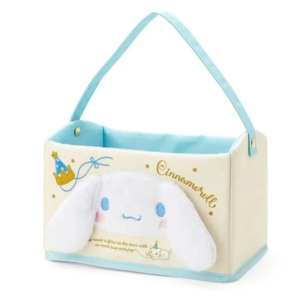 Cartoon Sanrio Cinnamoroll Hanging Utility Storage Basket Desktop Toy Organizer Foldable Portable Makeup Box for Girls