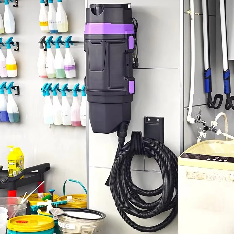 1600W Electric Wall-Mounted Plastic 30L Portable Car Vacuum Cleaner for Workshop & Car Wash Detailing (Purple)