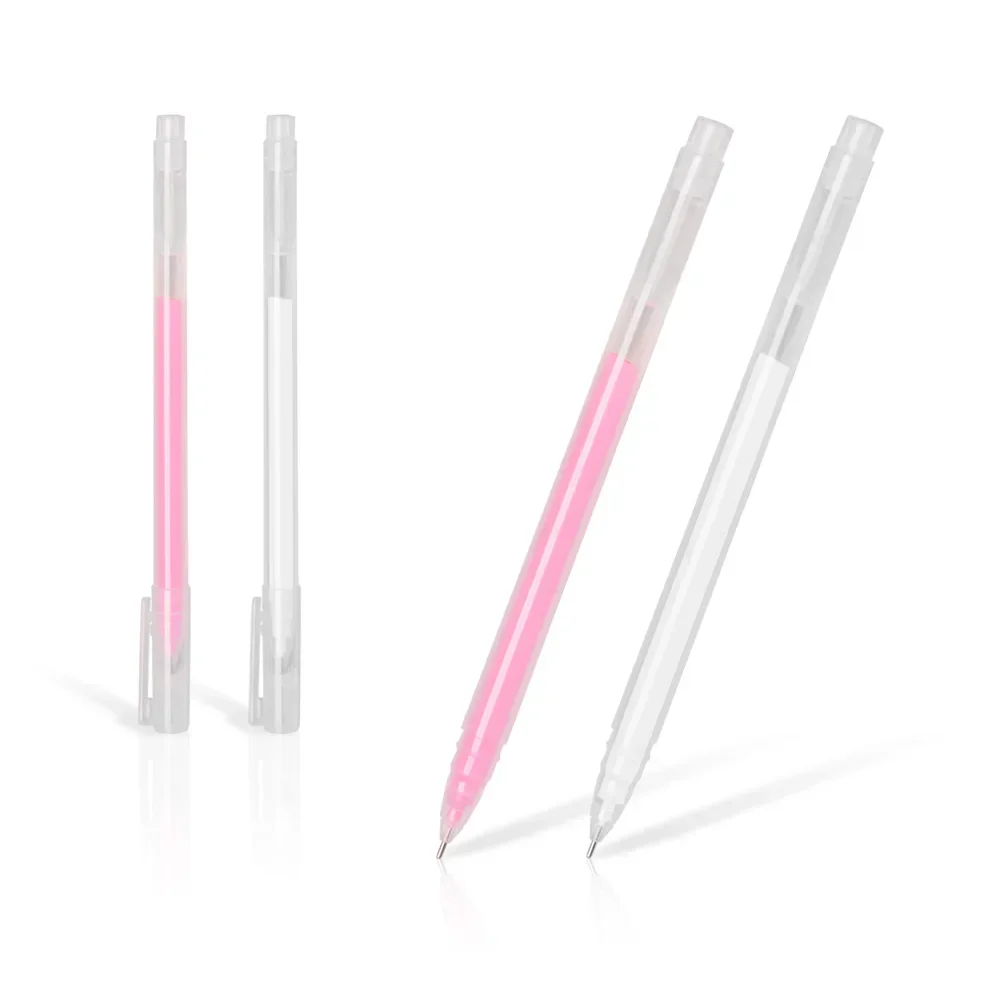 統合された油性マーカー位置決めラインペン、刺embroidery、眉毛、唇、成形補助、化粧道具、ピンク、白、新品、1個