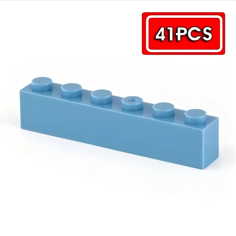 Bloco de construção 1x3 1x6 2x6 2x8 buraco tijolo azul claro acessórios básicos educação criatividade compatível marca bloco de construção brinquedo