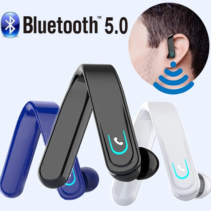 Bluetooth Business Headset Wireless Bluetooth5.0 Earphone Waterproof Sport Earhook Headphone HIFI Stereo Earbuds with Microphone — product photo 1 of 1