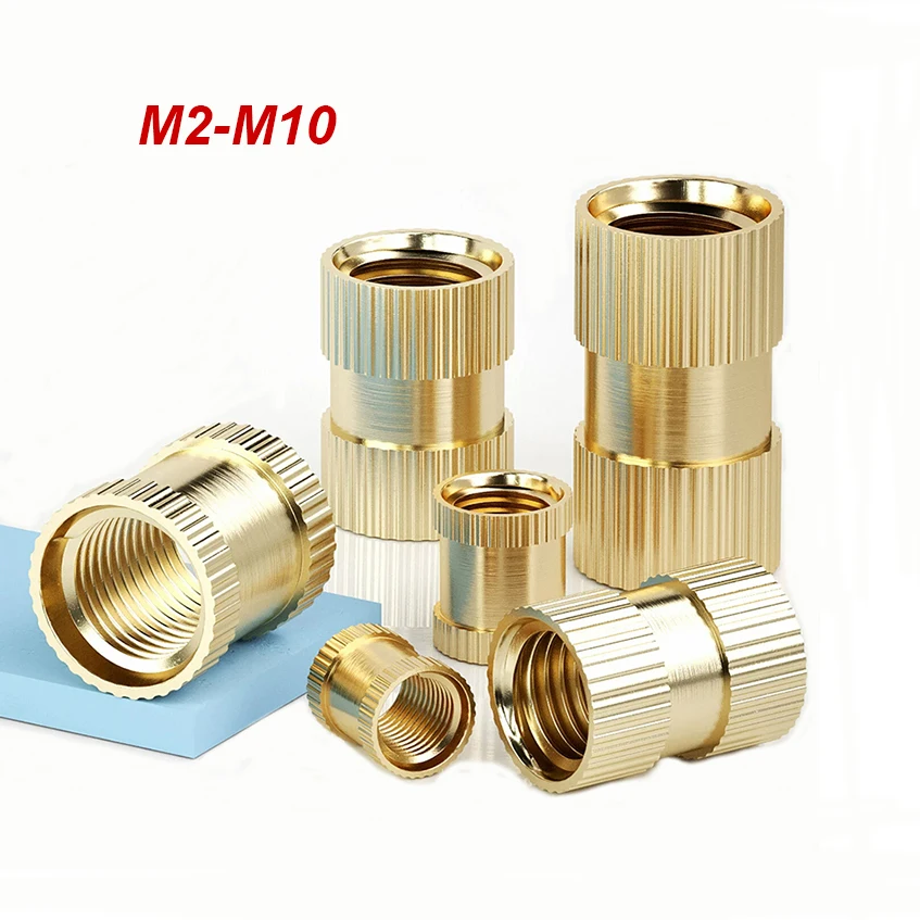 10-100pcs Brass insert Nut M2 M3 M4 M5 M6 M8 M10 Injection Molding Brass Knurled Thread Inserts Nuts